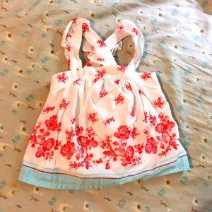Sweet red and white baby sundress